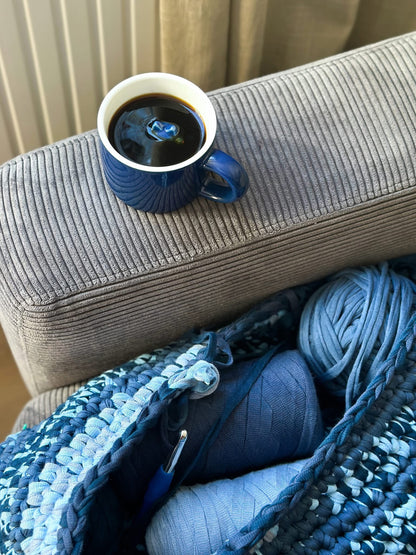 Dark blue lucky chat mug