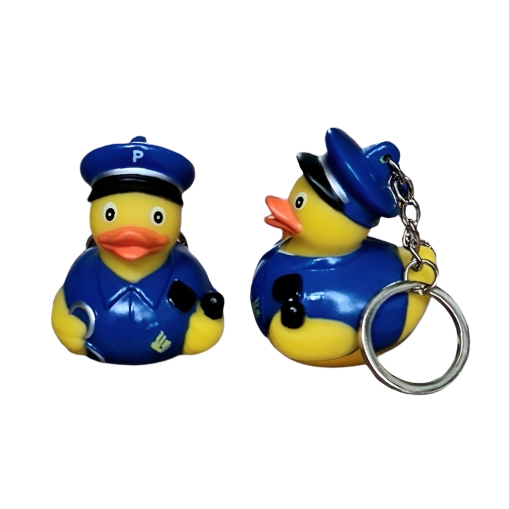 Portachiavi a forma di anatra della polizia