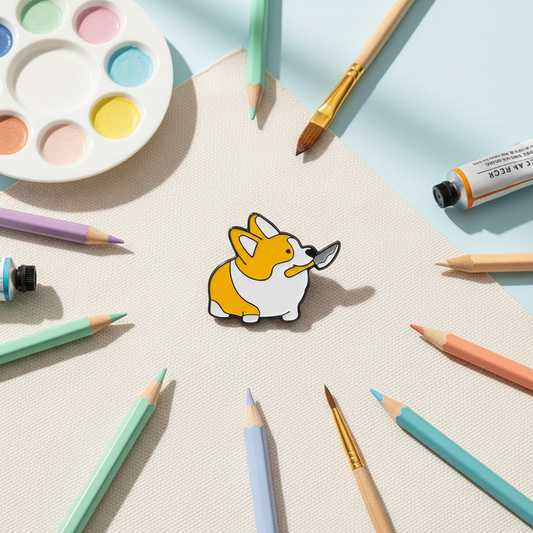 Pin's Corgi avec Couteau