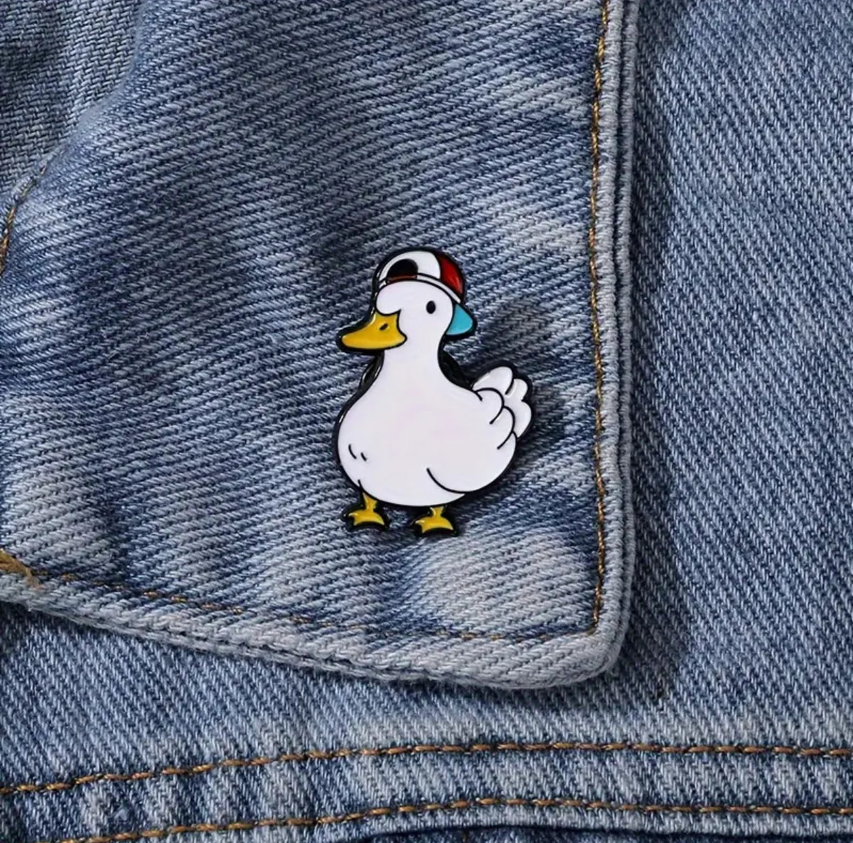 White Duck Cap Pin