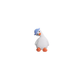 Weiße-Ente-Ansteckpin mit blauem Hut – Canard de Bain