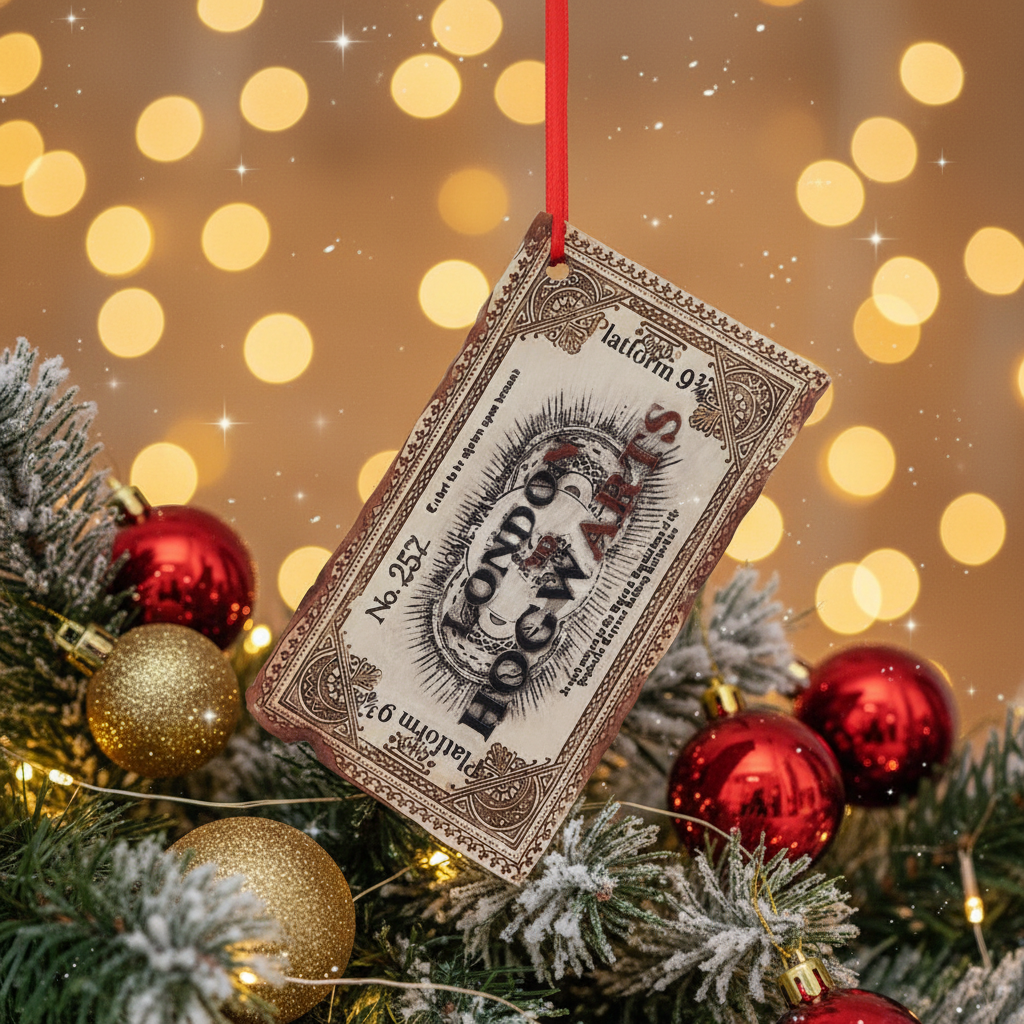 Décoration de Noël Harry Potter - Ticket Poudlard Express
