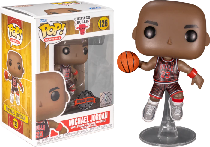 Pop! Michael Jordan con le Jordan (maglia nera a righe) 