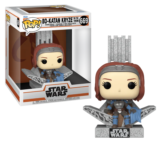 the mandalorian pop deluxe n 669 bo katan avec throne
