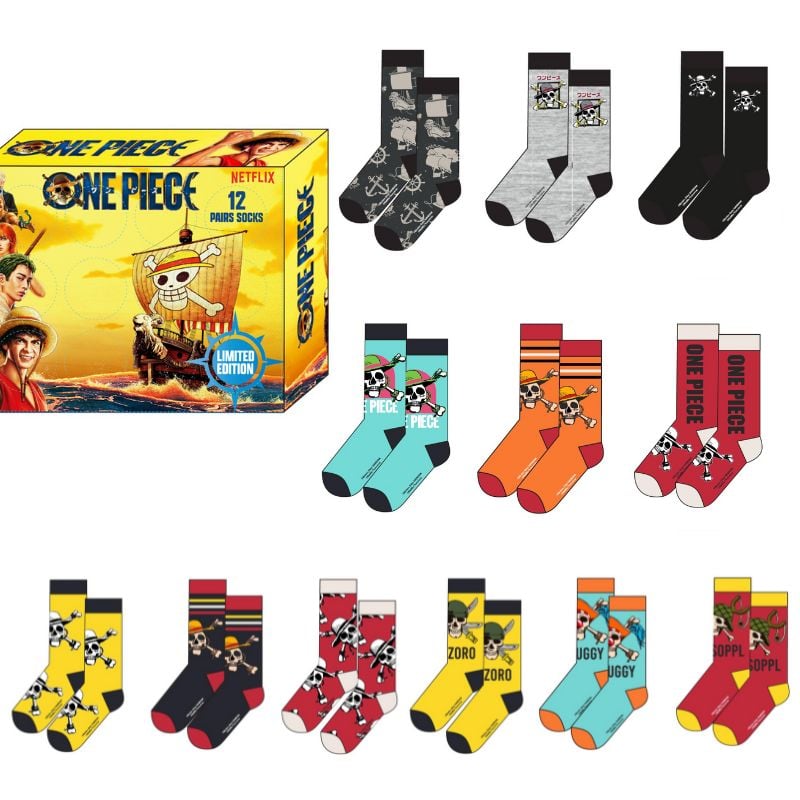 ONE PIECE NETFLIX Gift Box 12 Paires de Chaussettes (T 40-46)