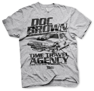 T-Shirt Doc Brown Time Travel Agency - Gris