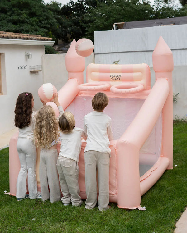 Large inflatable children's basketball hoop - CREAM