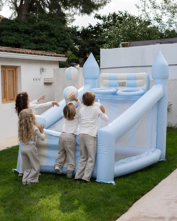 Large inflatable children's basketball hoop - CREAM