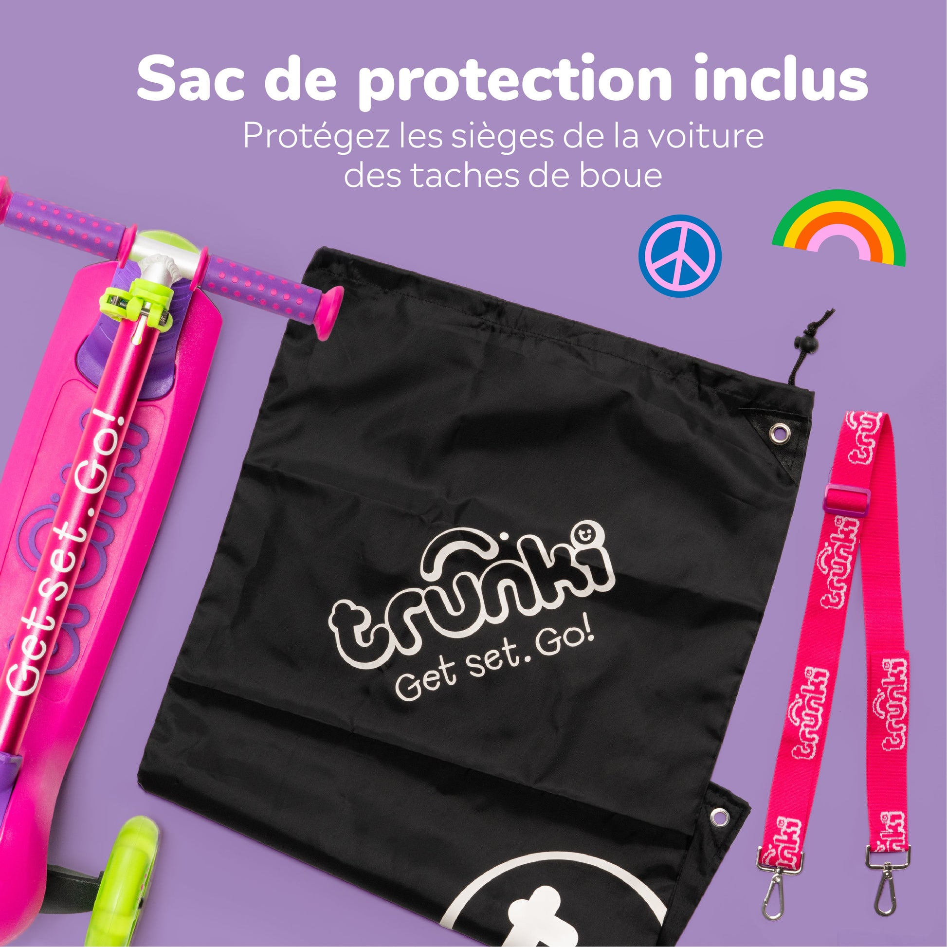 Trunki Trottinette pliante à 3 roues - Petite 2-5 ans (Rose)