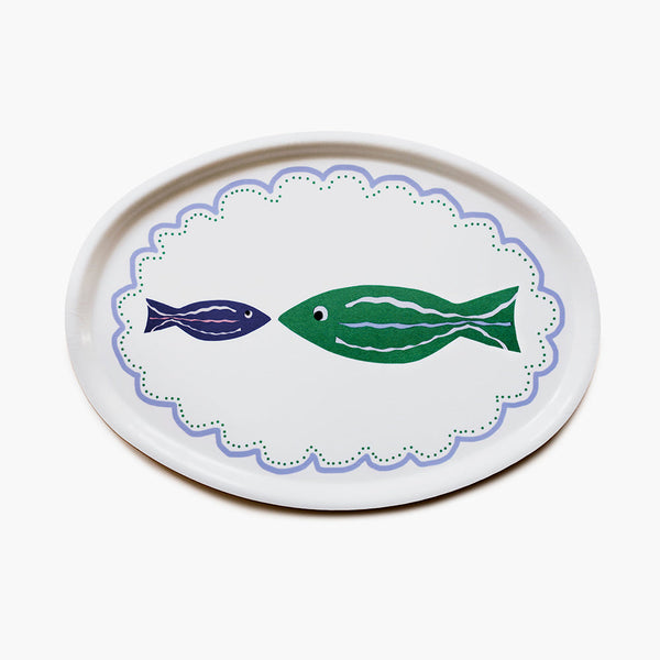 Fish Friends Oval Serving Tray - 31x22cm