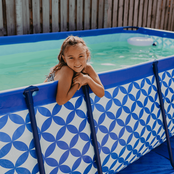Frame Pool - Dark Blue/White - Essence - With Filter Pump & Stairs - 400 x 200 x 100 cm