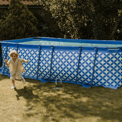 Frame Pool - Dark Blue/White - Essence - With Filter Pump & Stairs - 400 x 200 x 100 cm
