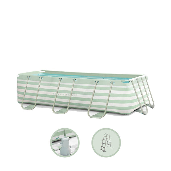 Frame Pool - Green/White - Essence - With Filter Pump & Stairs - 400 x 200 x 100 cm
