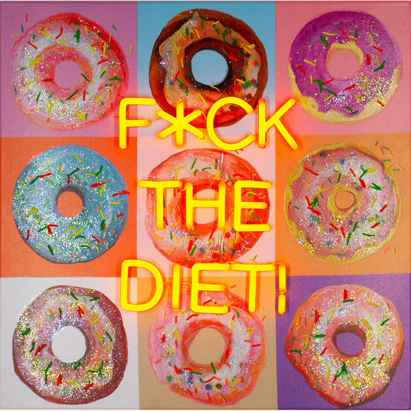 'F the Diet' Wall Artwork with LED Neon - STANDARD