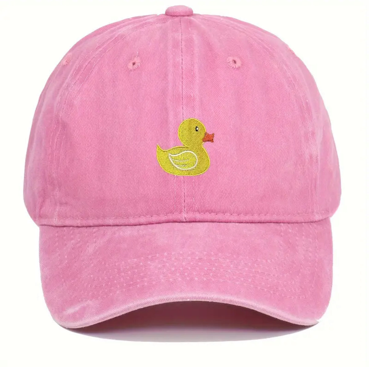 Embroidered Yellow Duck Washed Cap