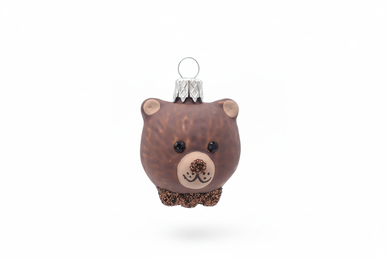 Brown Bear Head Christmas Ball