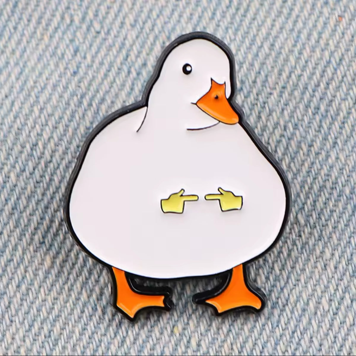 Shy White Duck Pin