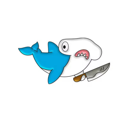 pins requin marteau avec un couteau