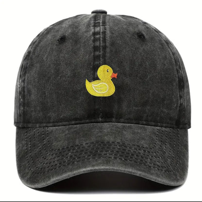 Embroidered Yellow Duck Washed Cap