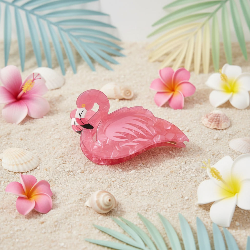 Flamingo hair clip