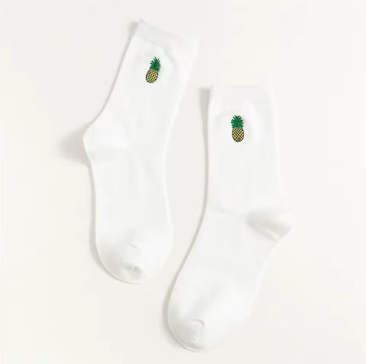 Embroidered Pineapple Socks