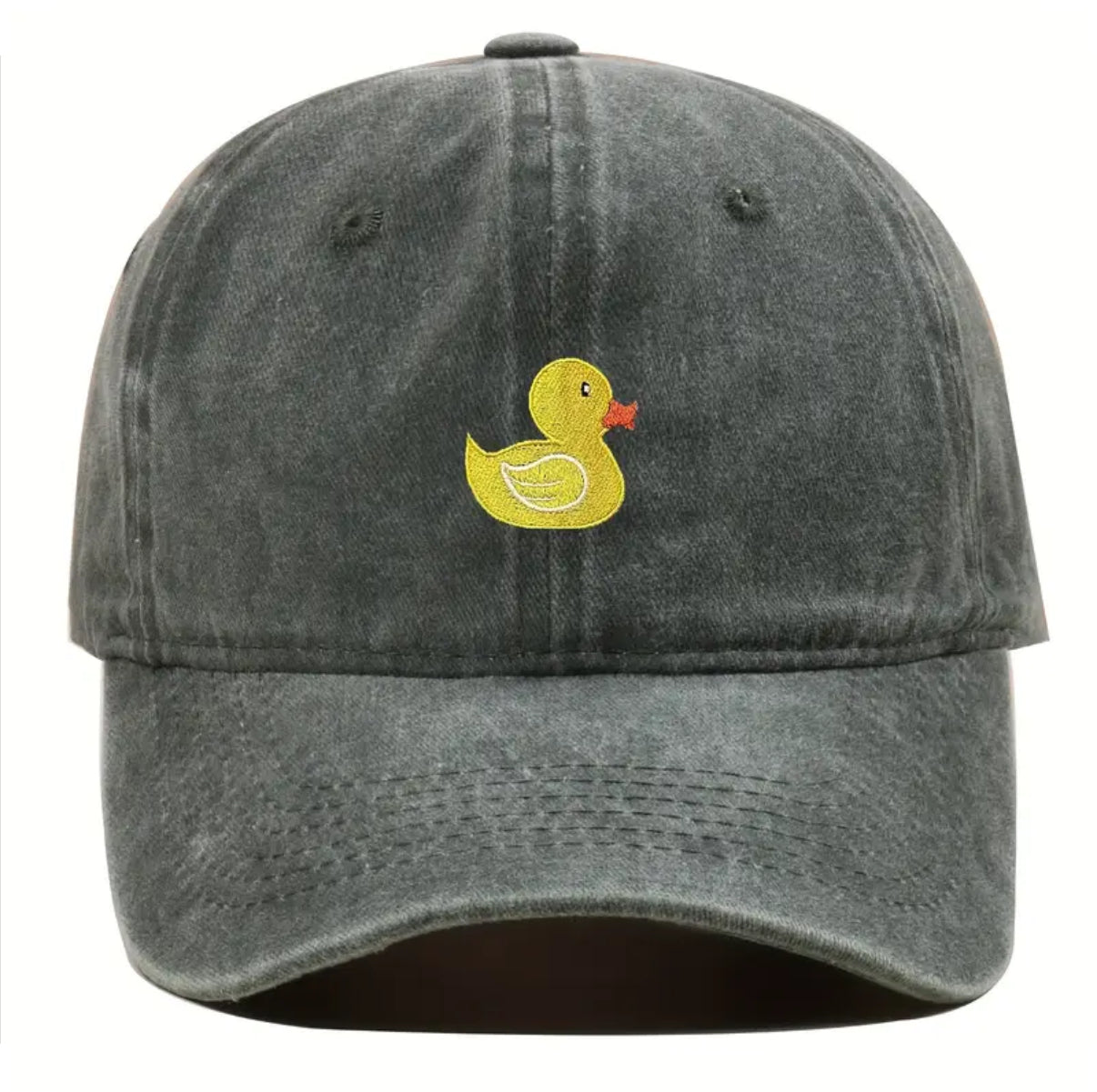 Embroidered Yellow Duck Washed Cap