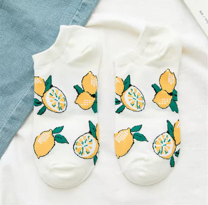 chaussettes courtes citrons
