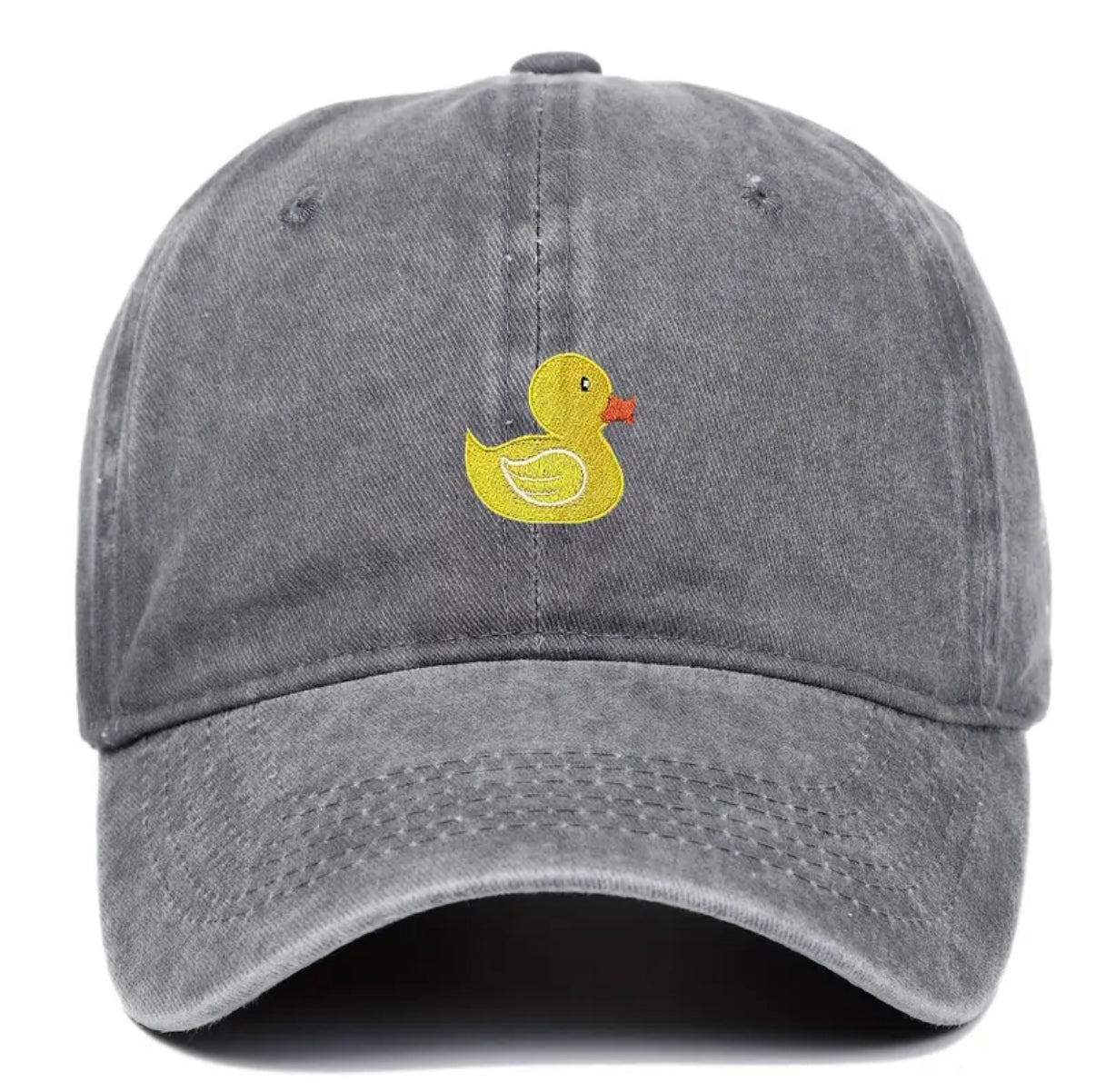 Embroidered Yellow Duck Washed Cap