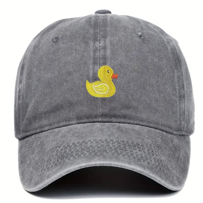 Embroidered Yellow Duck Washed Cap
