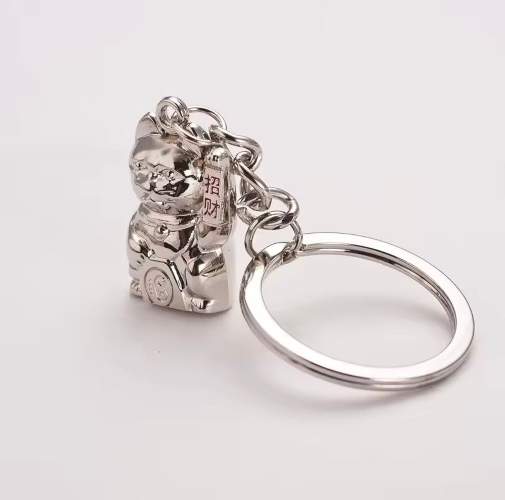 3D Lucky Cat Keychain