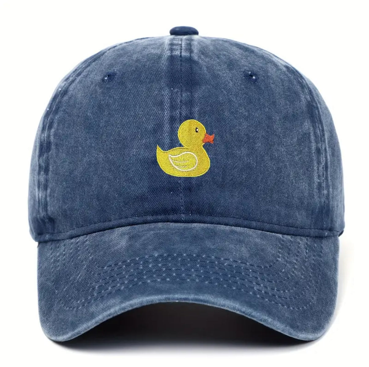 Embroidered Yellow Duck Washed Cap