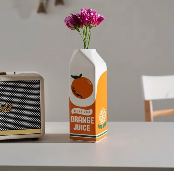 Orange Juice Brick Vase