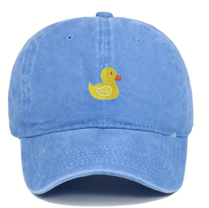Embroidered Yellow Duck Washed Cap