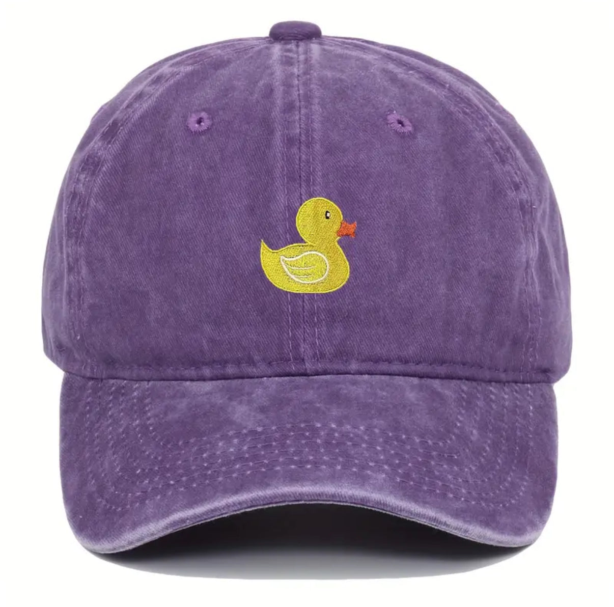 Embroidered Yellow Duck Washed Cap