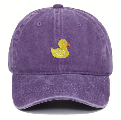 Embroidered Yellow Duck Washed Cap