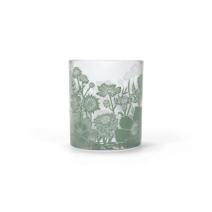 Gobelet en verre Woodland - fleurs vertes