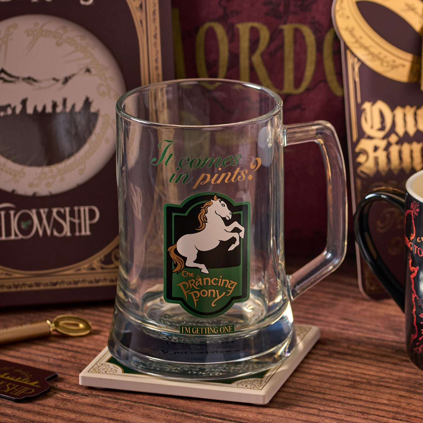 Chope en verre Le Seigneur des Anneaux 500 ml