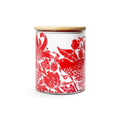 Récipient de stockage alimentaire en verre William Morris - Framboise Rouge
