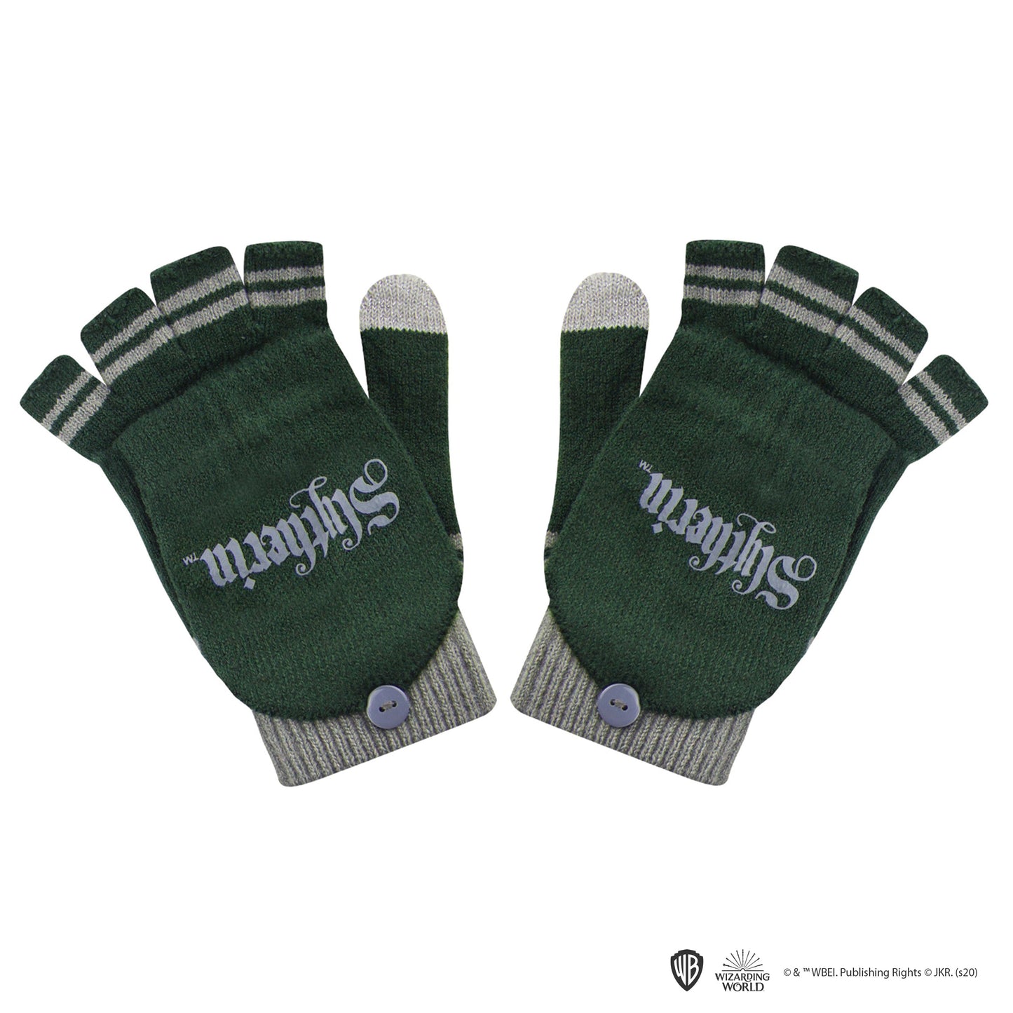 *Slytherin Fingerless Gloves with Removable Mittens