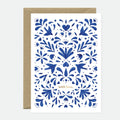 Blue Swallow - Greeting Card - Gold Foil