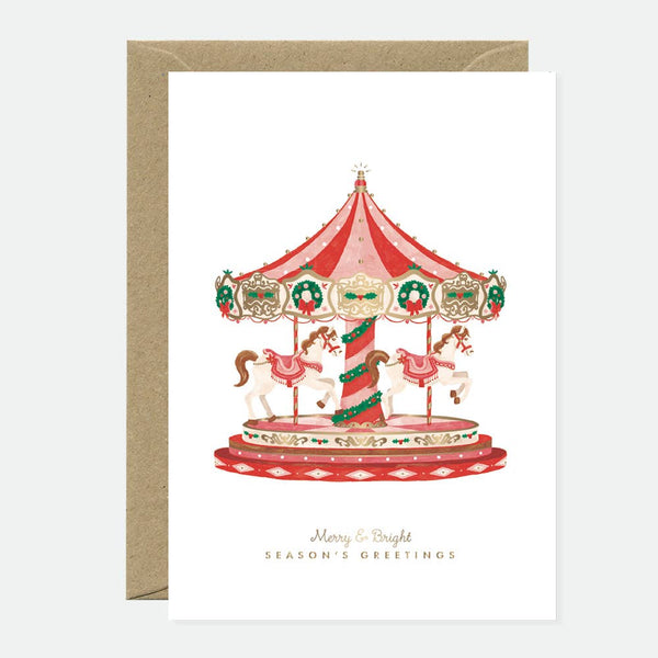 Carousel - Greeting card - Gold foil