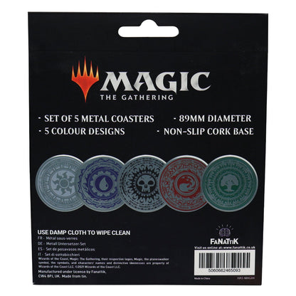 Magic the Gathering Set of 5 Mana Symbol Metal Coasters from Fanattik