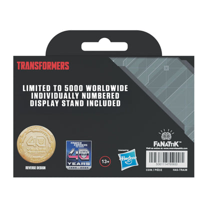 Transformers: The Movie – Limited Edition 40th Anniversary Misty Gold Plated Presentation Coin