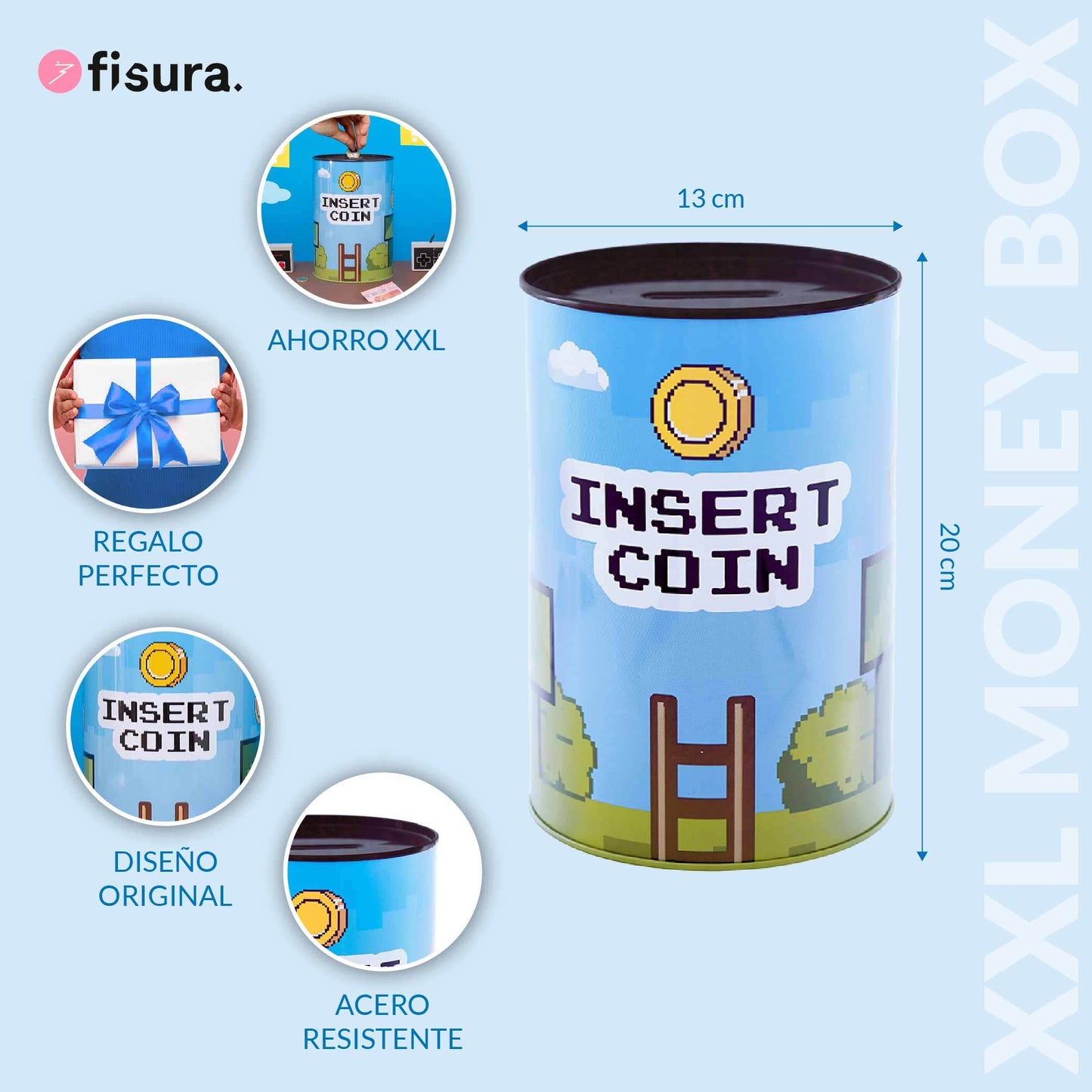 Tirelire « Insert coin » XXL – Fisura – vue 2