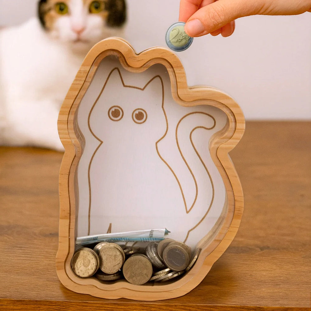 Tirelire en Bois Chat