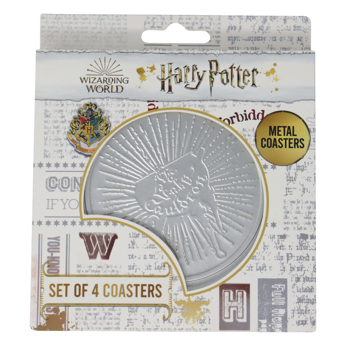 Set de 4 sous-verres métal embossés Harry Potter