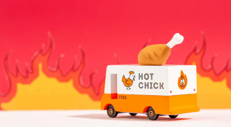 Camionette en Bois Candycar World - Van Poulet Frit / Hot Chick