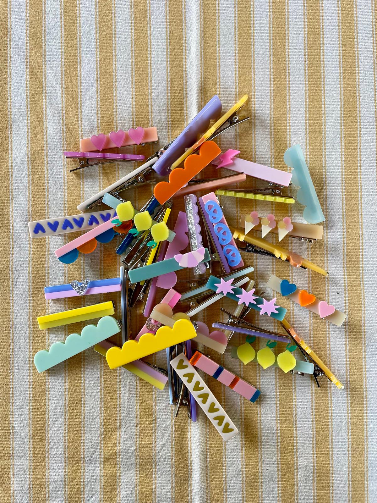Hair Clips 3-Piece Set Waves Pastel