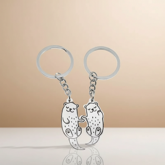Porte clés Couple de Loutres
