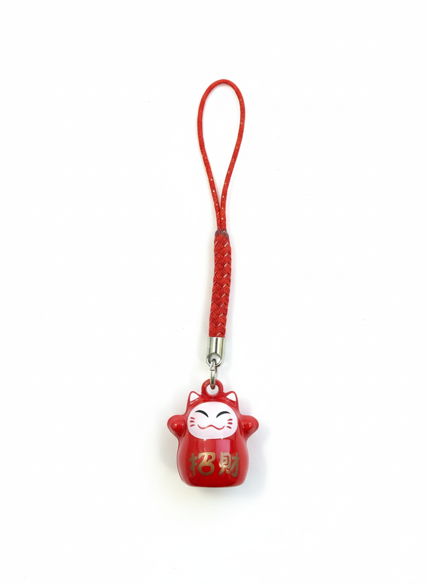 Porte Clés Clochette Chat Chanceux Daruma